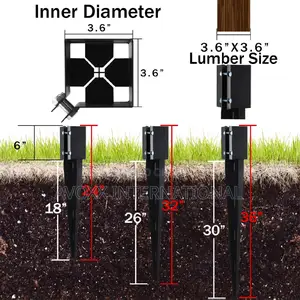 Gtongoko 4 X 4 Fence Post Anchor 32" , Heavy Duty (4 Pieces)