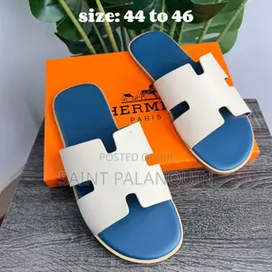 White Hermes Slippers