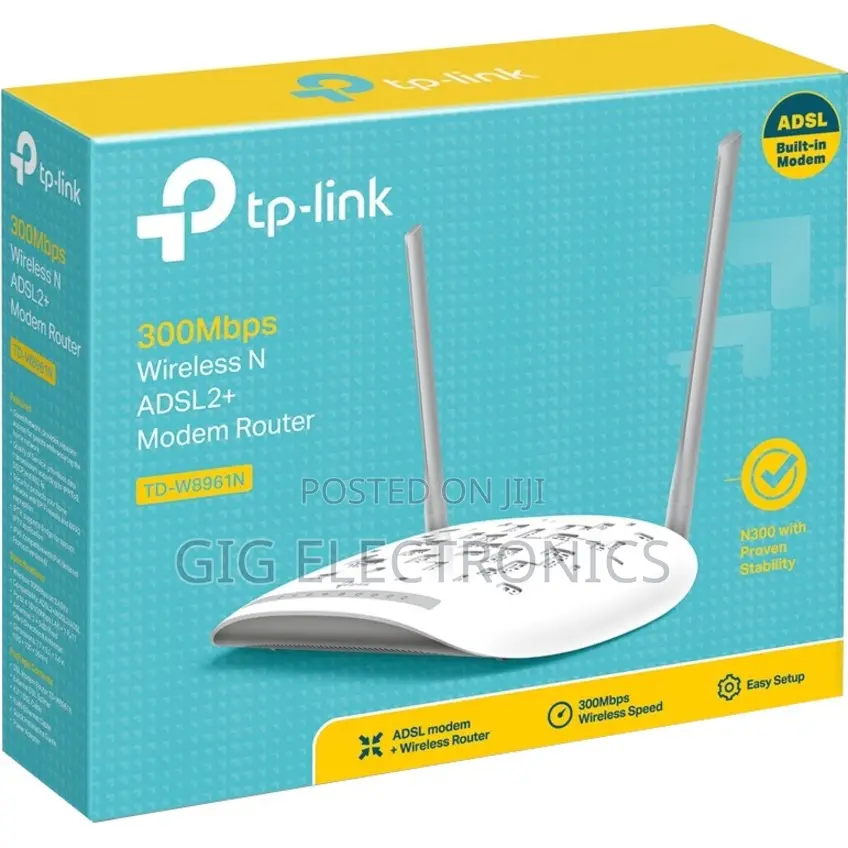 TPLINK 300mbps Wireless N ADSL2+ Modem Router TD-W8961N