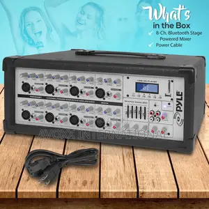 Pyle 8-ch.Bluetooth Stage Powered Mixerpro Audio Sound Mixer