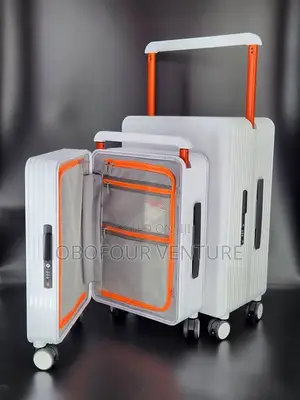 -Engel! WHITE Zipless Luxury Designer Luggage 2in1 Set White