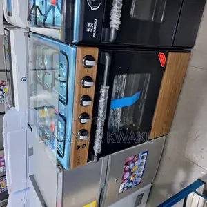 Wood Colour Midea 4 Burner Gas Cooker With Oven Grill