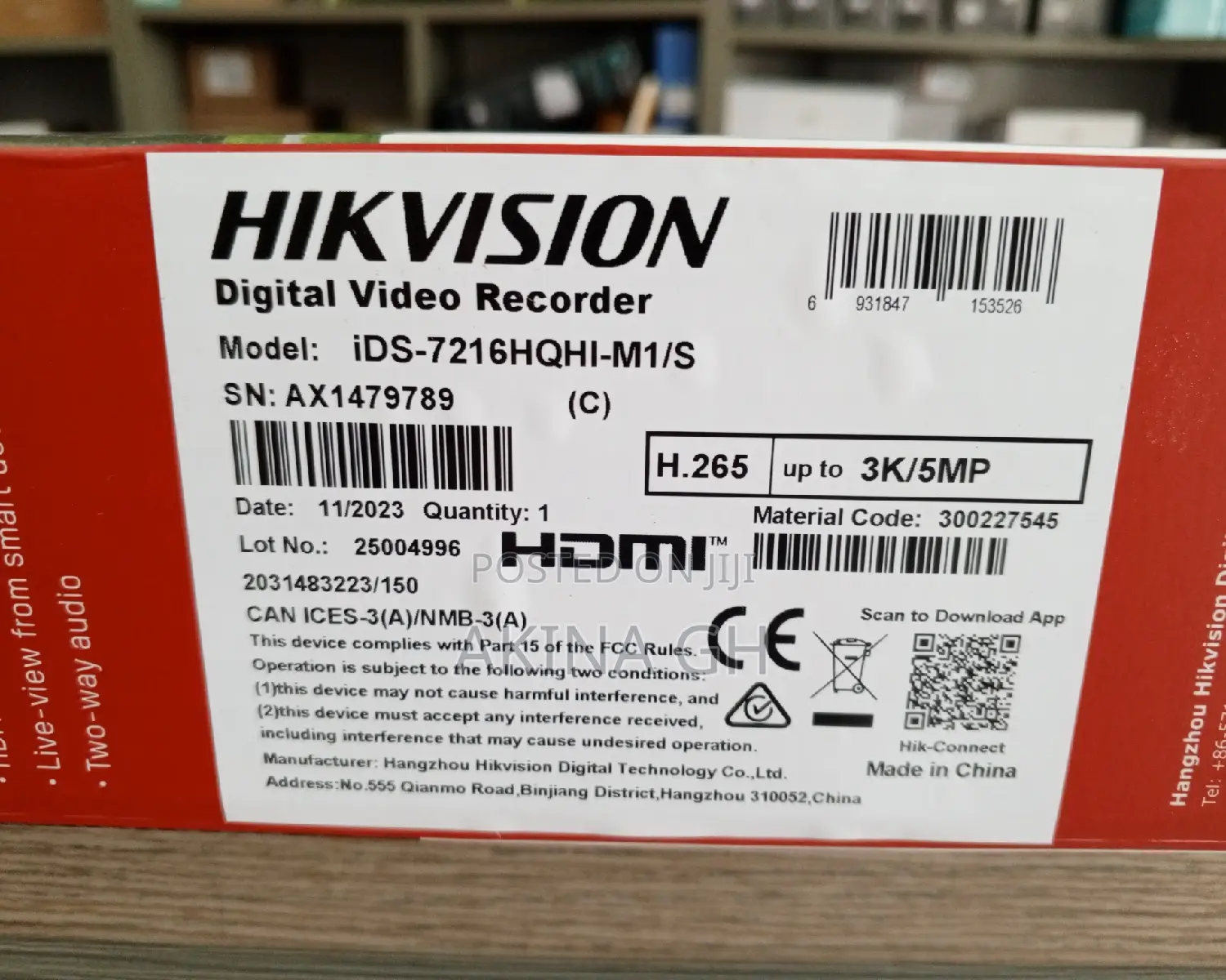 Hikvision 16ch 5mp DVR 2 Two Way Audio Ids-7216hqhi-M2/S