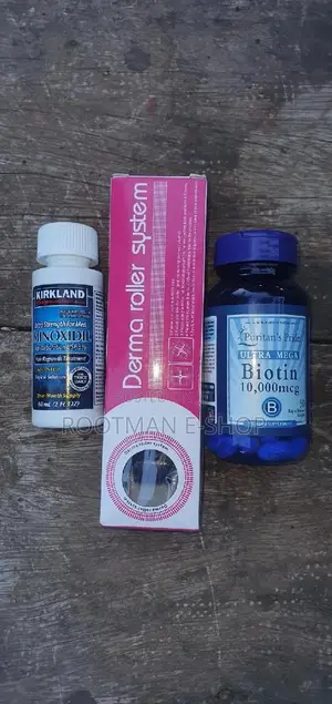 Minoxidil, Derma Roller Biotin (10,000 McG) Combo