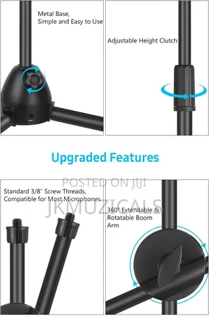 Microphone Stand _ Tripod Mic Stand _ Boom Mic Holder