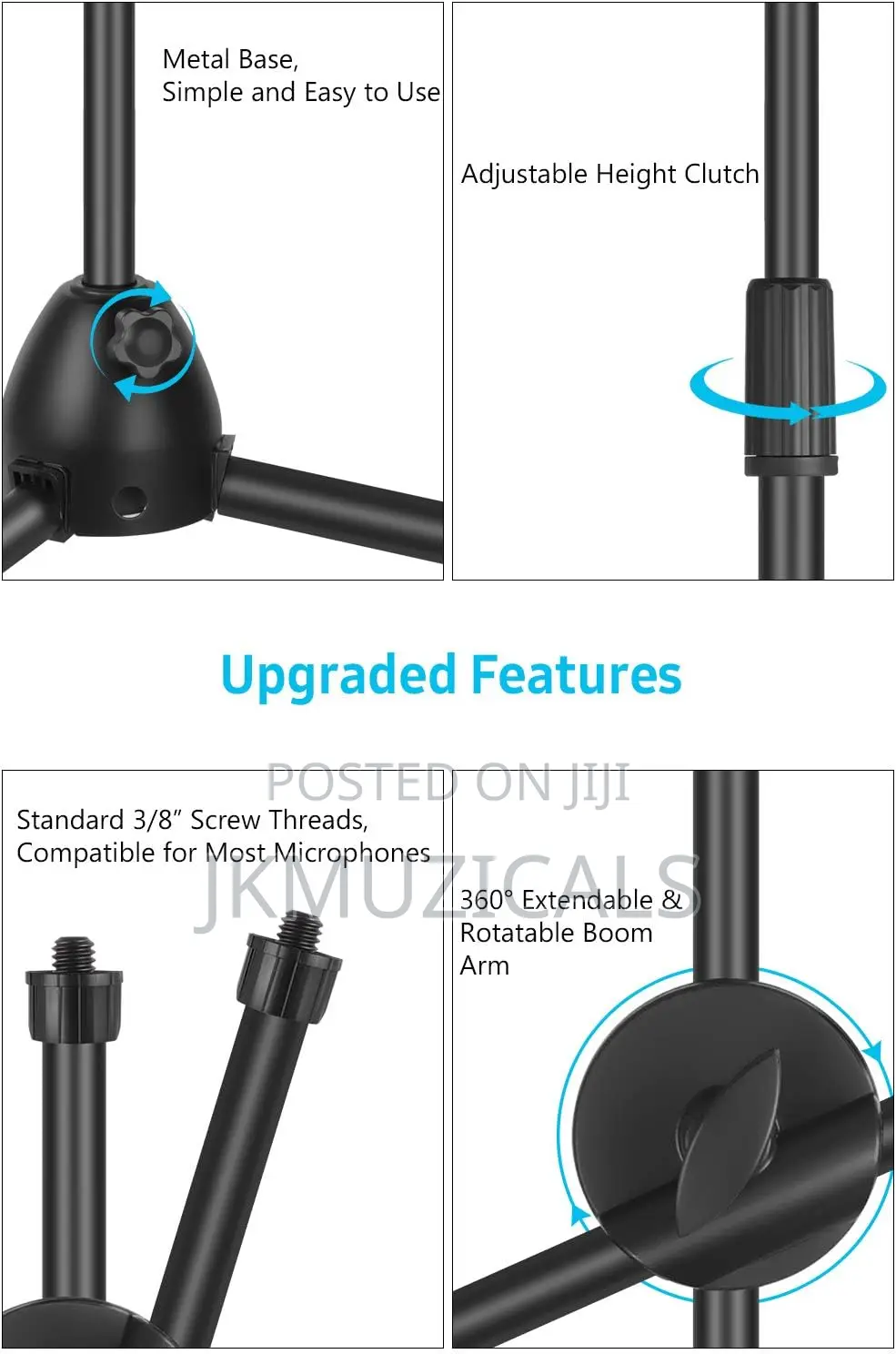Microphone Stand _ Tripod Mic Stand _ Boom Mic Holder