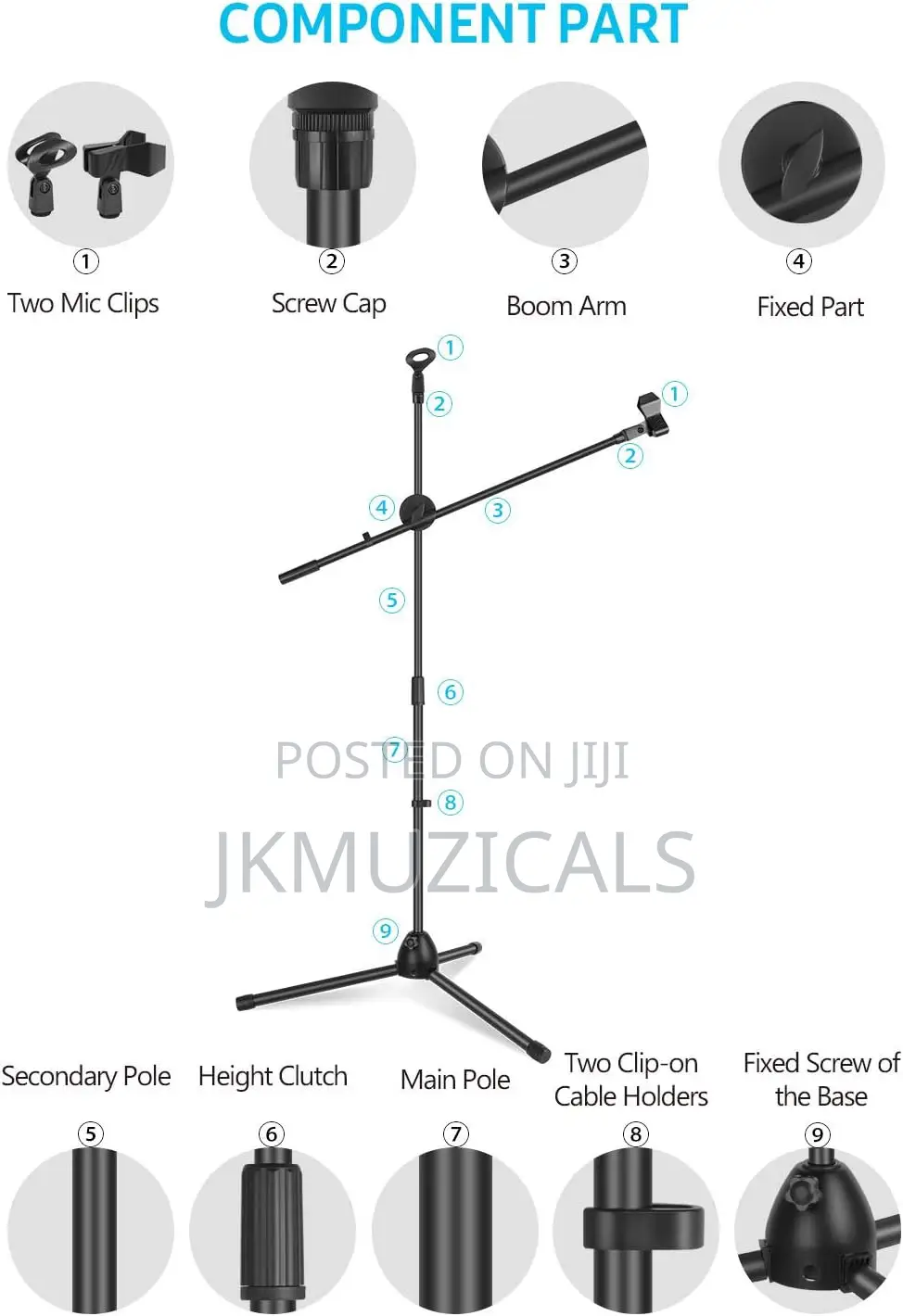 Microphone Stand _ Tripod Mic Stand _ Boom Mic Holder