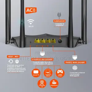 Tenda Ac8 Ac1200 Dual-Band Gigabit Wireless Router