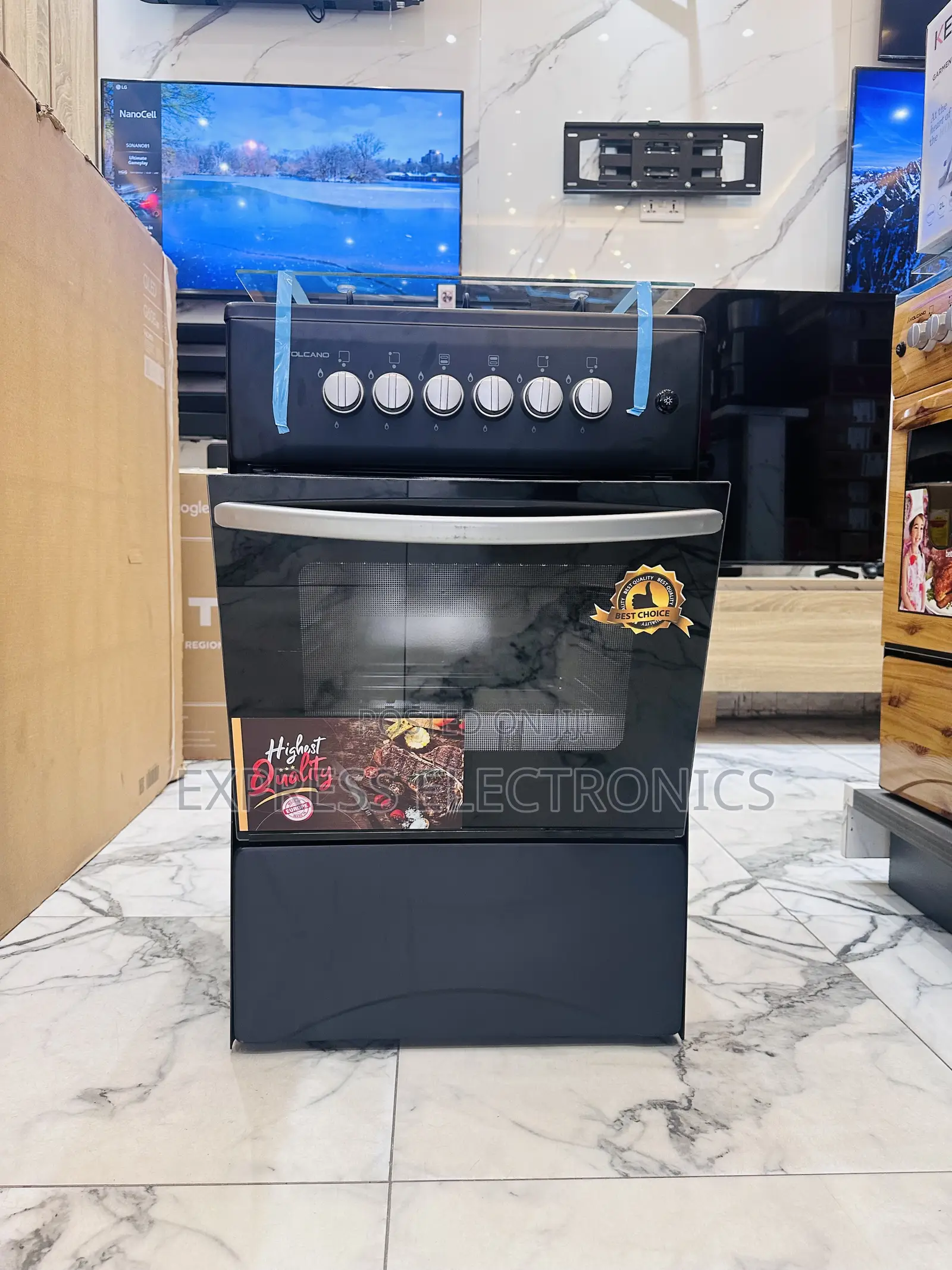 Black Design Gas Cooker Oven 4burner Oven 50/50