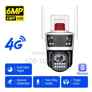 4g Sim Card 6mp Triple 3 Lenses Security Camera Available