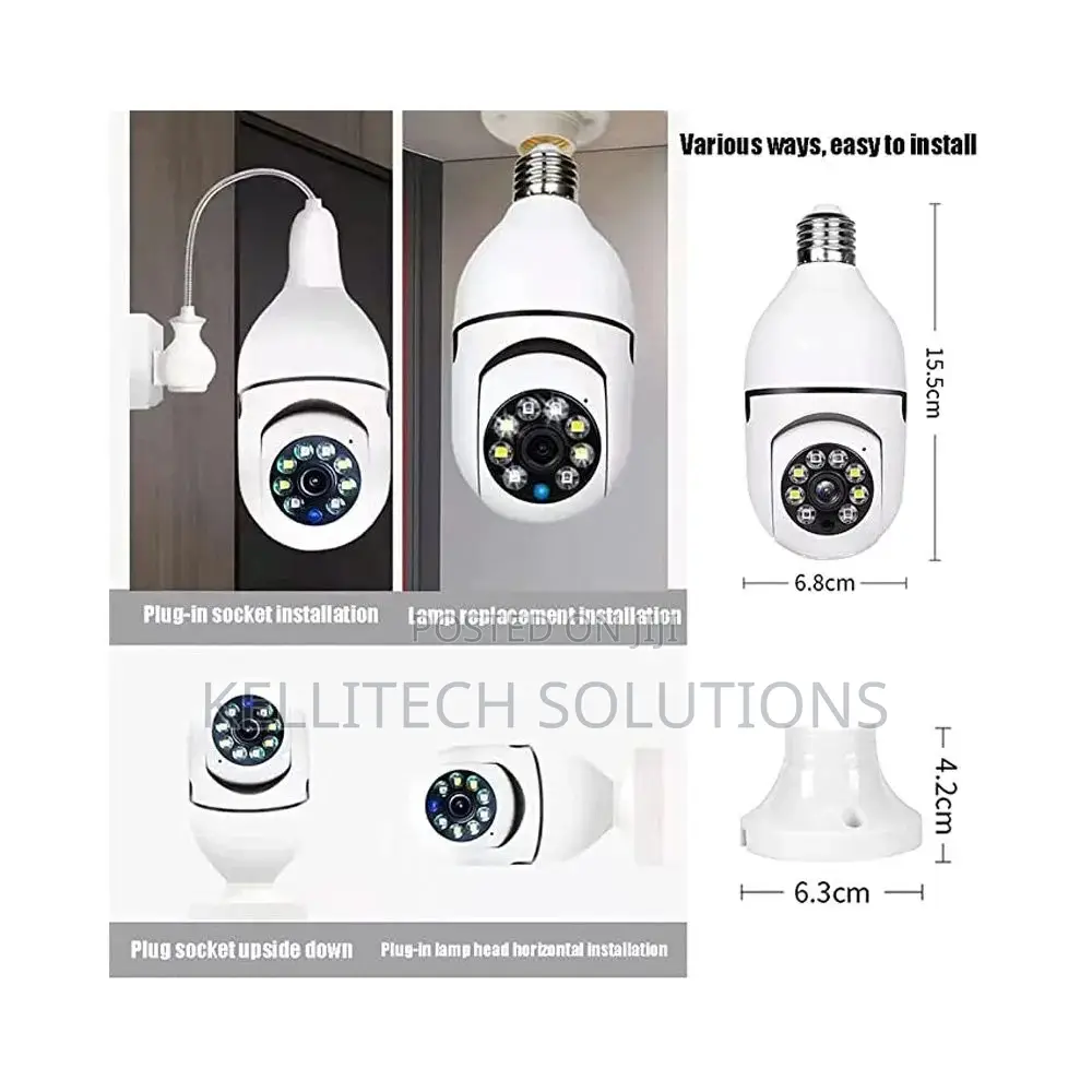 2MP Smart Wifi CCTV Bulb Camera, Easy to Install
