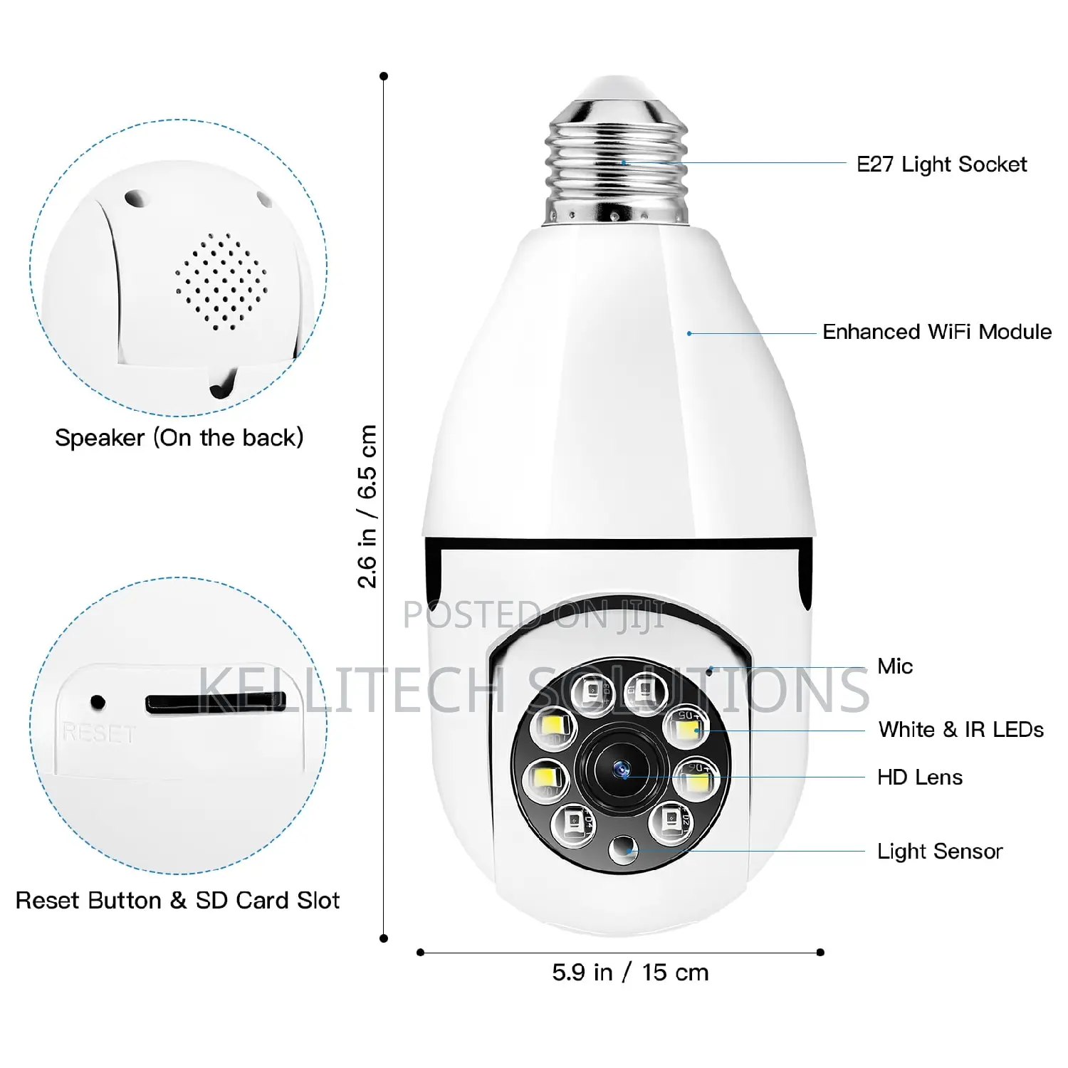 360degree HD Bulb CCTV Camera With Mobile App