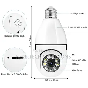 360degree HD Bulb CCTV Camera With Mobile App