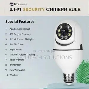 360° Bulb CCTV Camera With Clear Night Vision