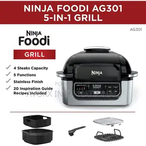 Ninja Ag301 Foodi 5-in-1 Indoor Electric Grill With Air Fry