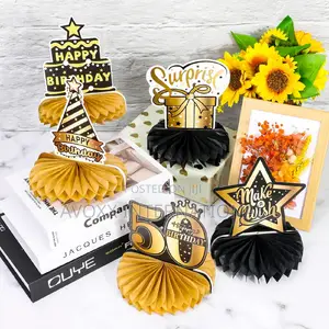 Qpout 8pcs 50th Birthday Decorations Honeycomb Centerpieces