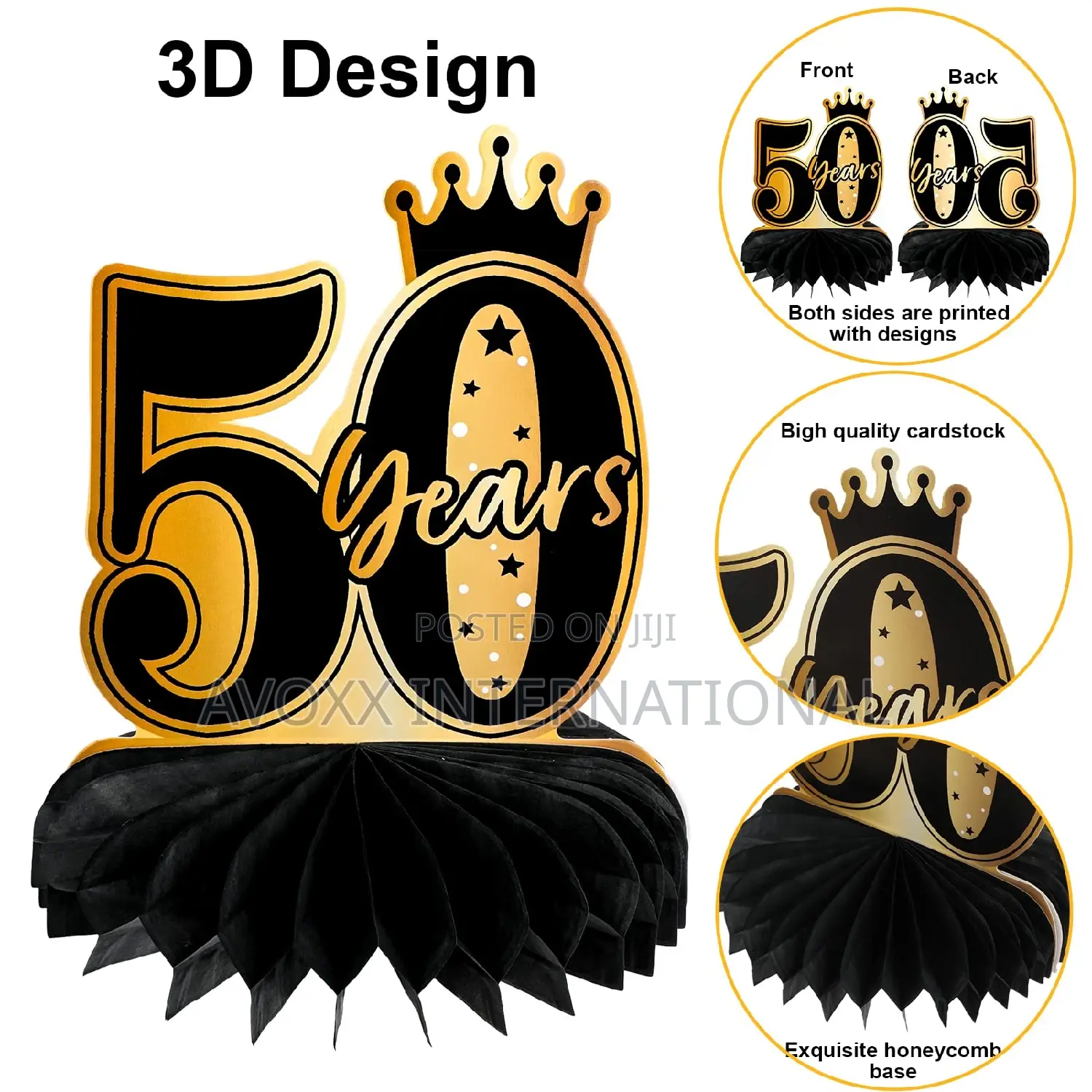 Qpout 8pcs 50th Birthday Decorations Honeycomb Centerpieces