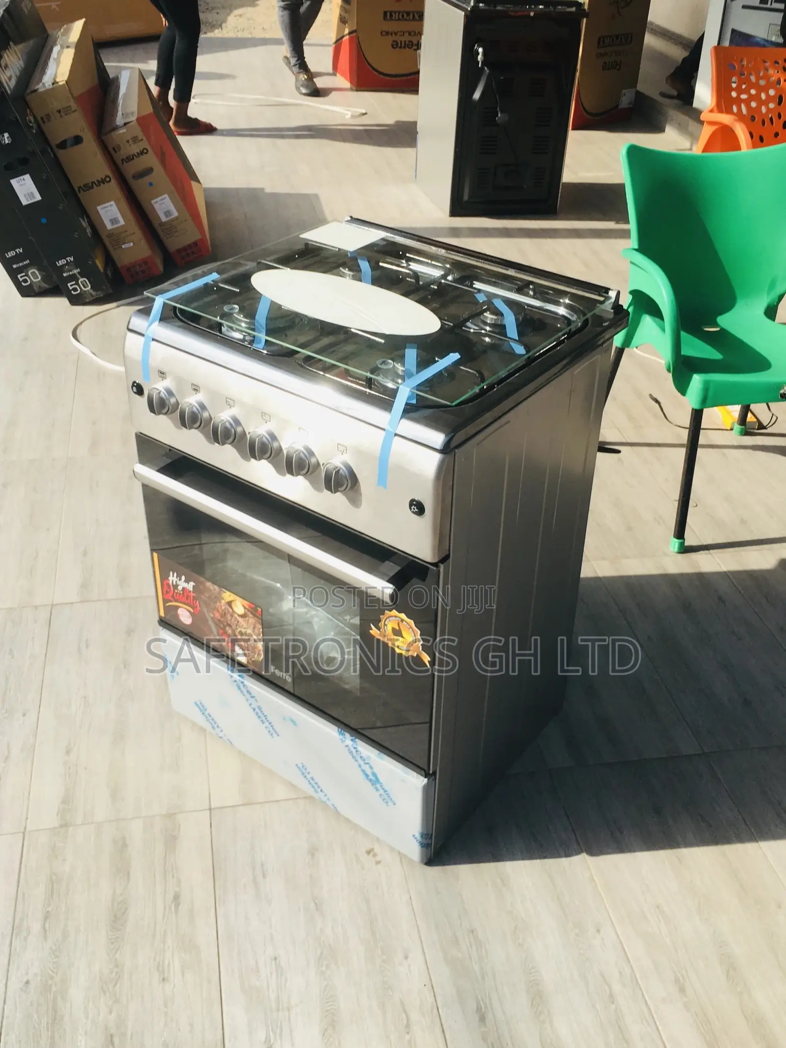 4 Gas Cooker Oven With Grill Ferre Gray 60x60