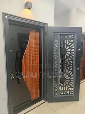 Quality Locks Single Black Door Indoor Security Door
