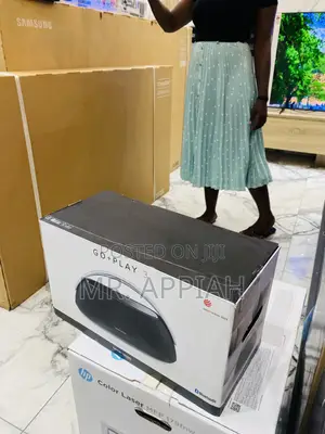 Black Harman Kardon Go+Play 3 Bluetooth Electric Speaker.