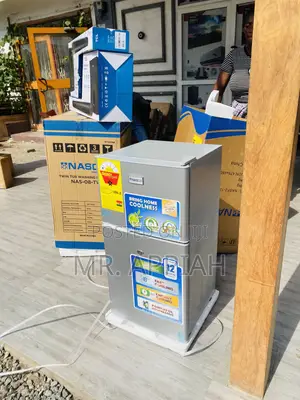 ;Nasd2-120)Nasco 2 Door Table Top Electric Fridge,Gray.