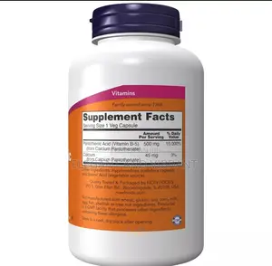 Pantothenic Acid, 500 Mg, 100 Veg Capsules