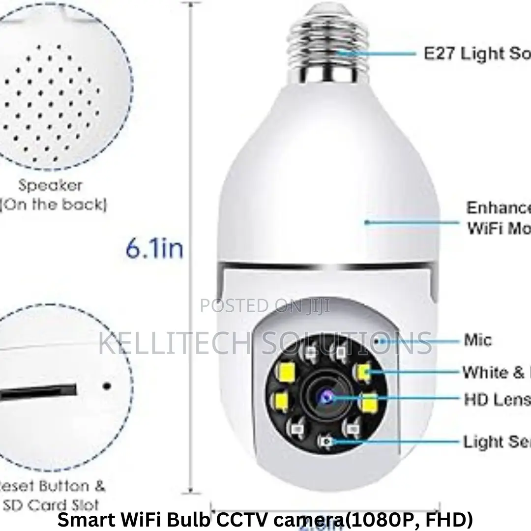 Smart Wifi Bulb CCTV Camera 1080P