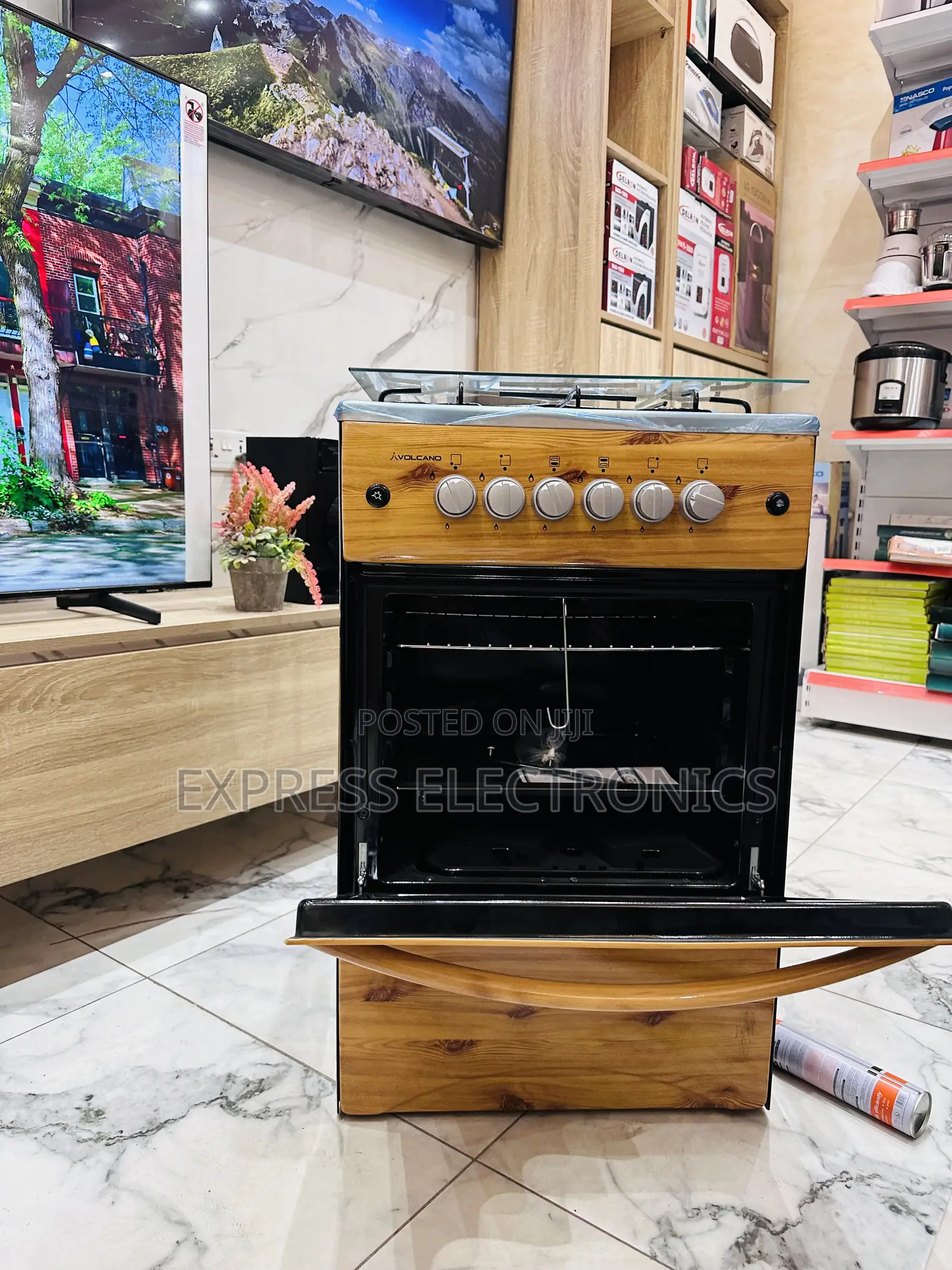Quality Sleek Wooden Grill 4burner Oven 50/50