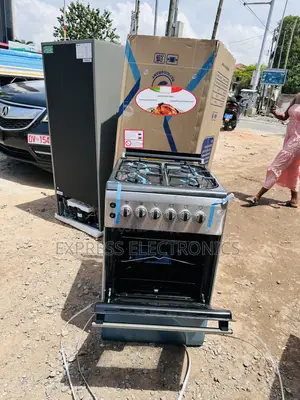 High Quality Gas Cooker Oven Grill 4burner Ferre Sliver