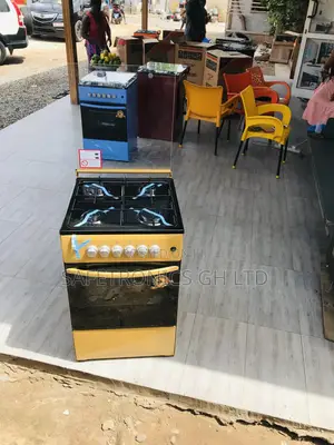 Yellow 4 Gas Cooker Oven With Grill 50x50 Glass Lid