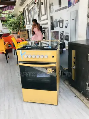 Oven With Grill 50x50 Glass Lid Yellow Volcano 4 Gas Cooker