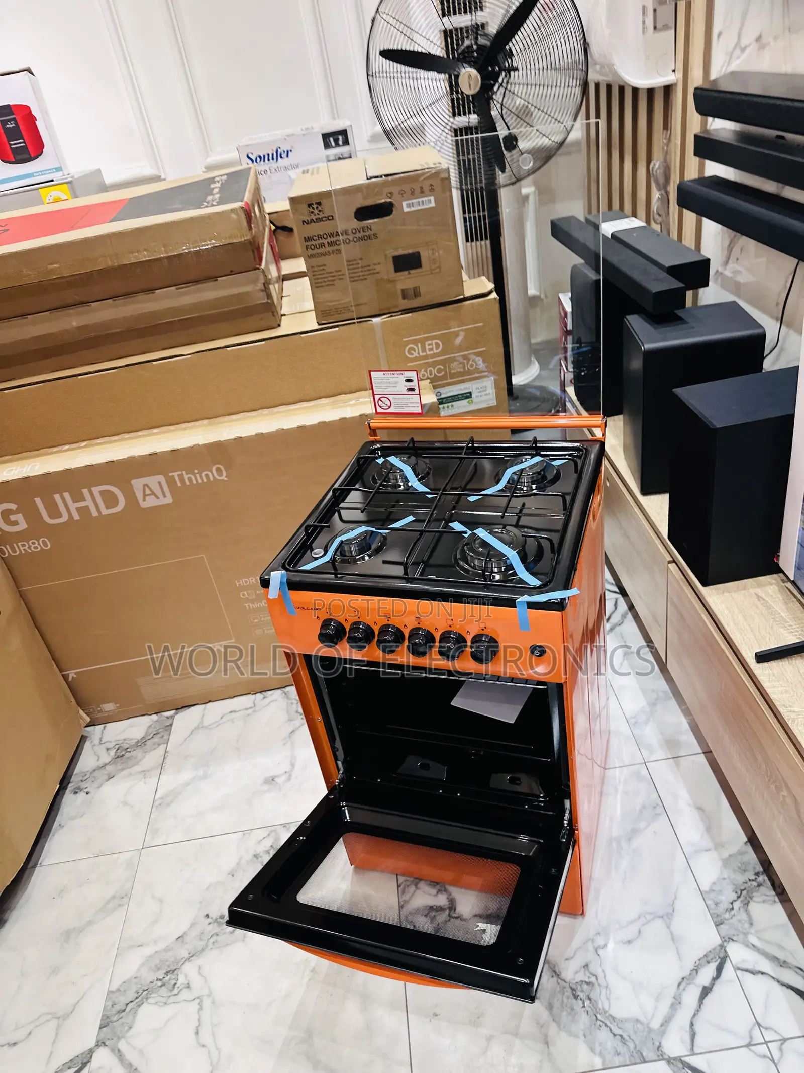 Orange Gas Cooker Oven Grill 4burner 50/50