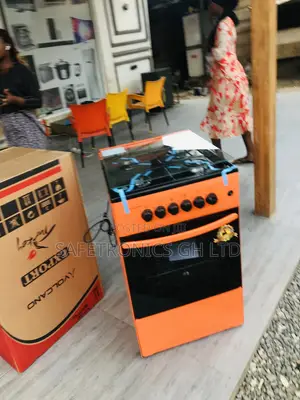Orange Volcano 4 Gas Cooker Oven With Grill Glass Lid 50x50