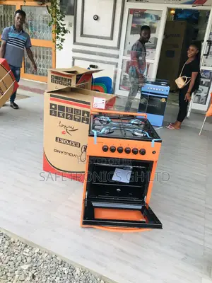 4 Gas Cooker Oven With Grill Orange Volcano 50x50 Glass Lid