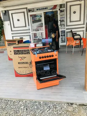 Oven With Grill Orange Volcano 4 Gas Cooker Glass Lid 50x50