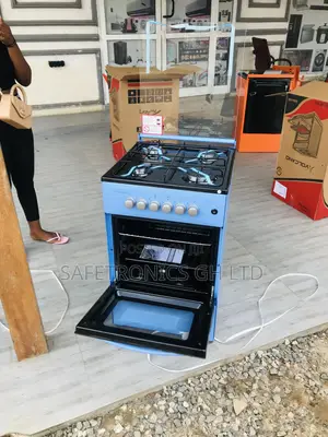 Oven With Grill Volcano Blue 50x50 Glass Lid 4 Gas Burner