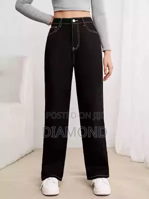 Black Trouser With White Stitches