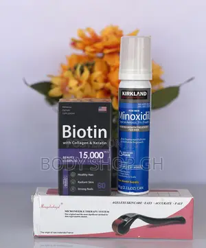 Kirkland Minoxidil Foam + Biotin + Derma Roller for Beard