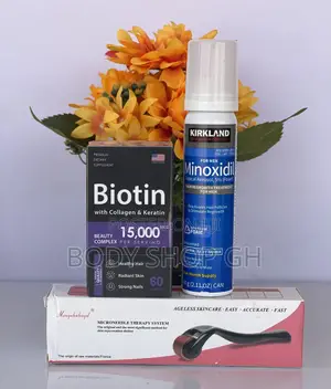 Kirkland Minoxidil Foam + Biotin + Derma Roller for Hairline