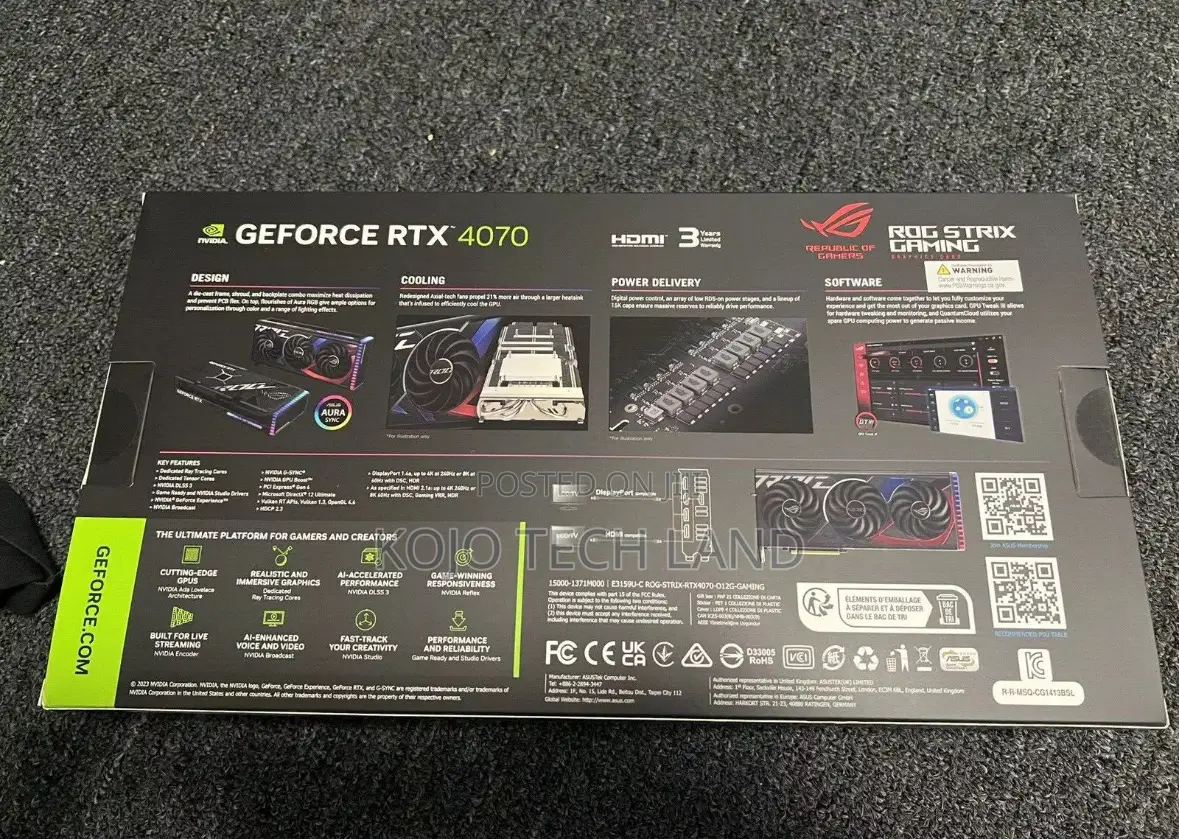 ASUS ROG Strix Geforce RTX 4070 OC Gaming Graphics Card