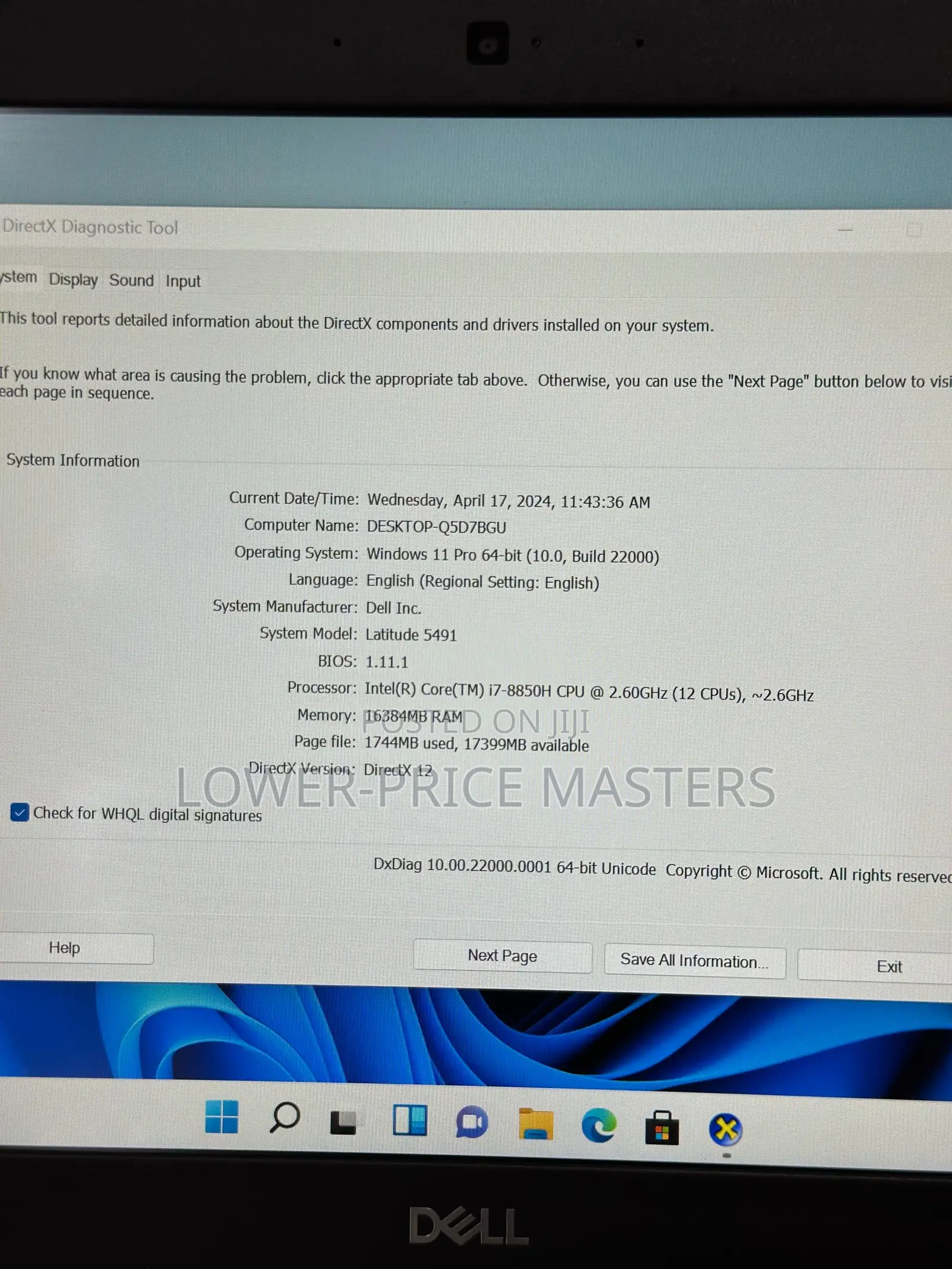 New Laptop Dell Latitude 5491 16GB Intel Core I7 SSD 512GB