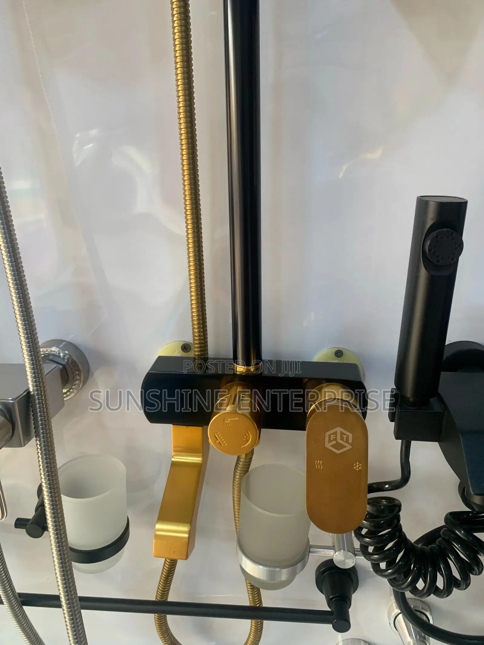 Black and Gold 3in1 Bathroom Shower