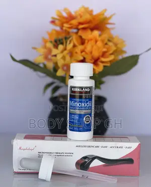 Derma Roller + Kirkland Minoxidil for Beard and Hair Growth