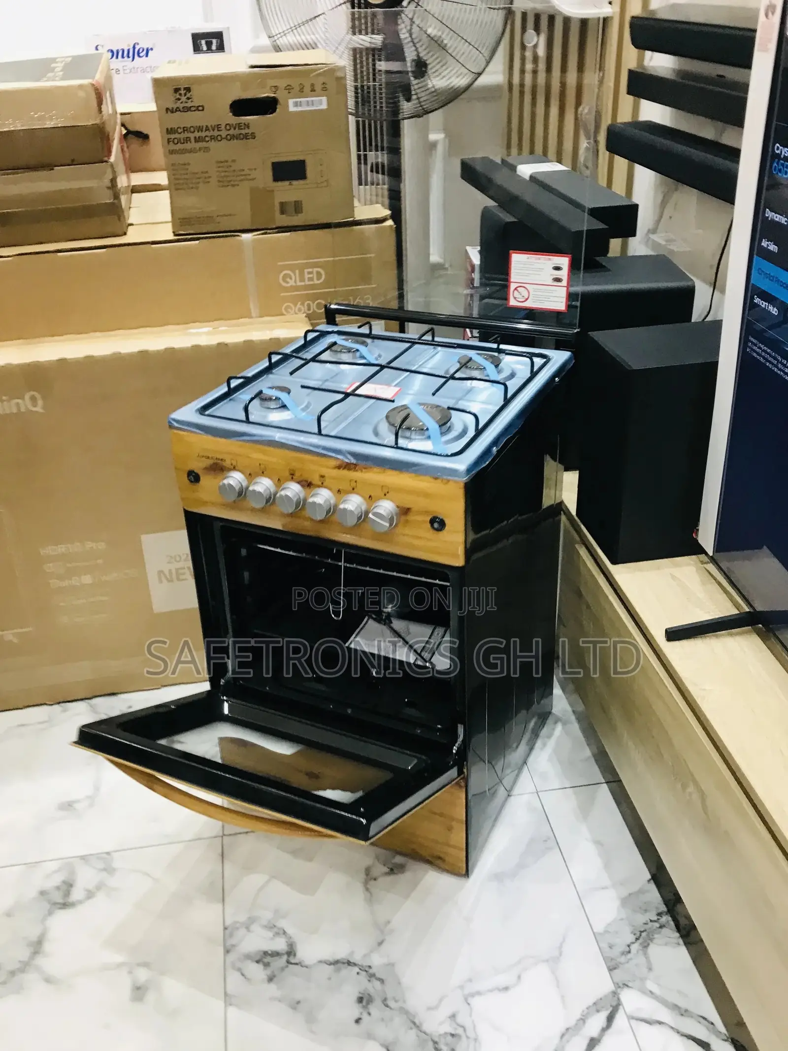 50x50 4 Gas Burner Light Wooden Oven With Grill