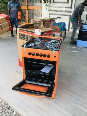 Glass Lid Oven With Grill Volcano Orange 4 Gas Cooker 50x50