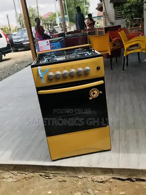 Yellow 4 Gas Cooker Oven With Grill Glass Lid 50x50