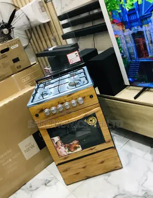 50x50 Oven With Grill 4 Gas Cooker Light Wooden Glass Lid