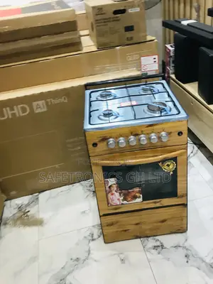 50x50 Oven With Grill Light Wooden 4 Gas Cooker