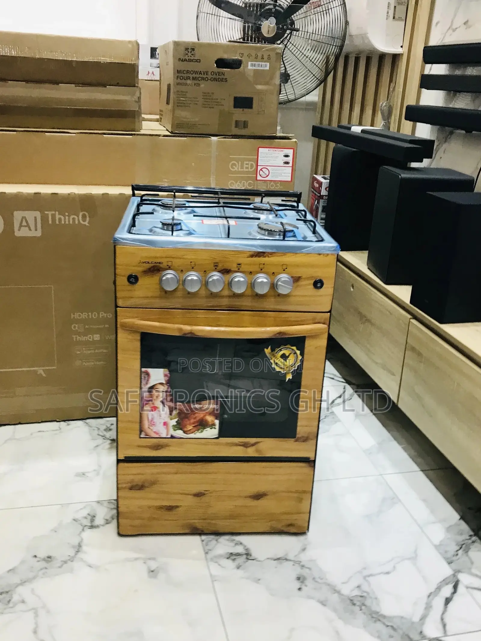 50x50 Oven With Grill 4 Gas Cooker Light Wooden