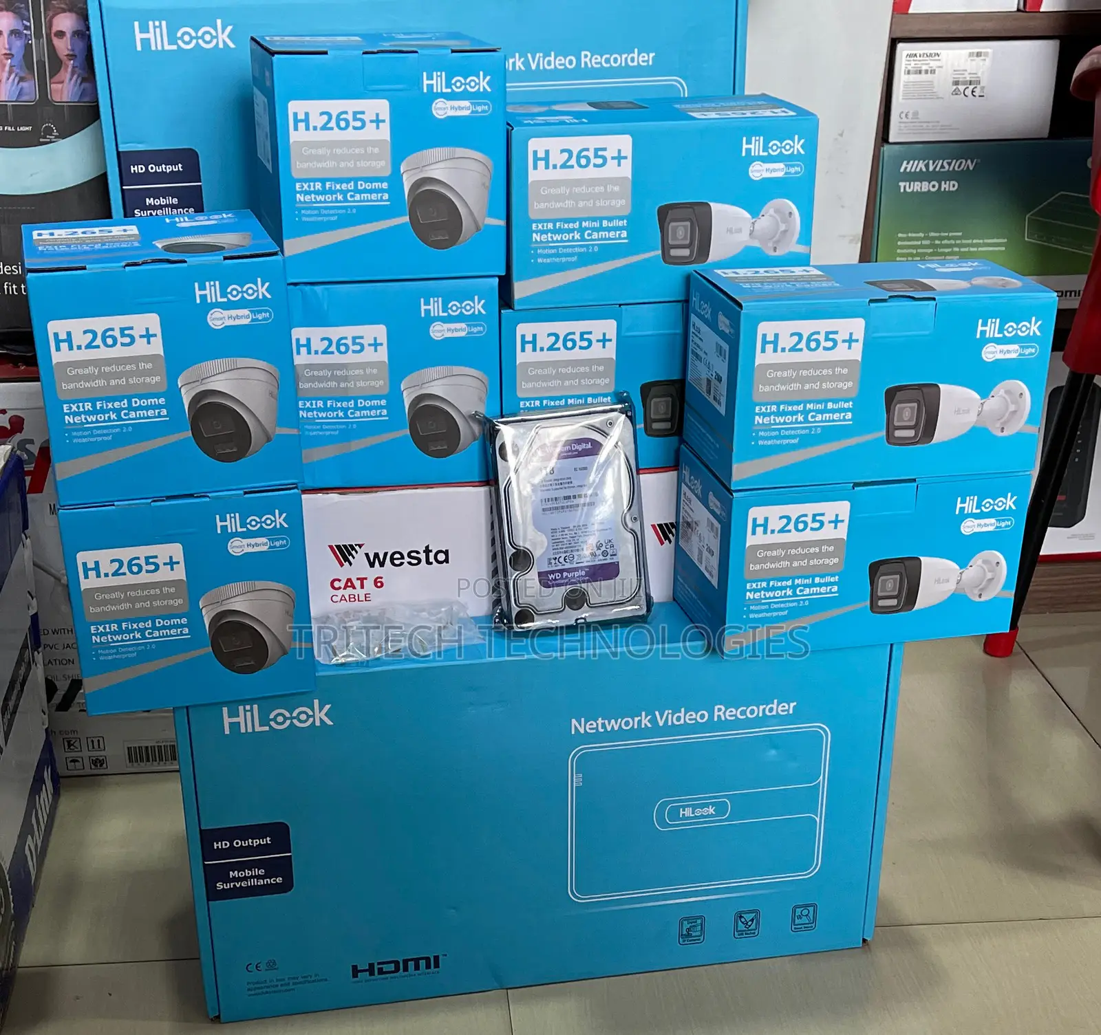 Hilook NVR 8ch 2MP(Full Color)+ Sound Complete KIT + 1tb HDD